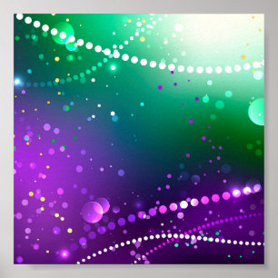 Mardi Gras Lila Hintergrund Poster