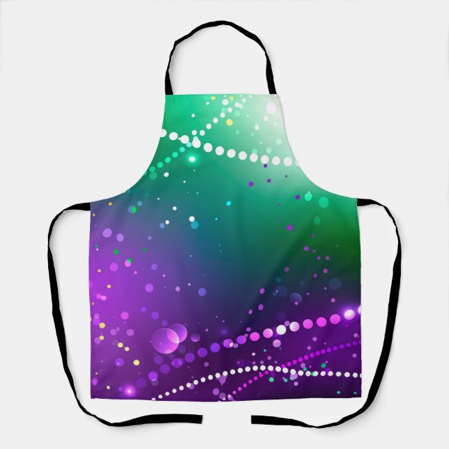 Mardi Gras Lila Hintergrund Schürze (Vorderseite)