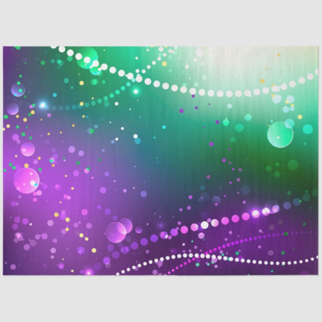 Mardi Gras Lila Hintergrund Seidenpapier (Vorderseite)