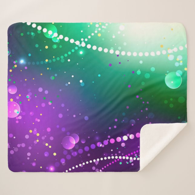 Mardi Gras Lila Hintergrund Sherpadecke (Vorderseite (Horizontal))