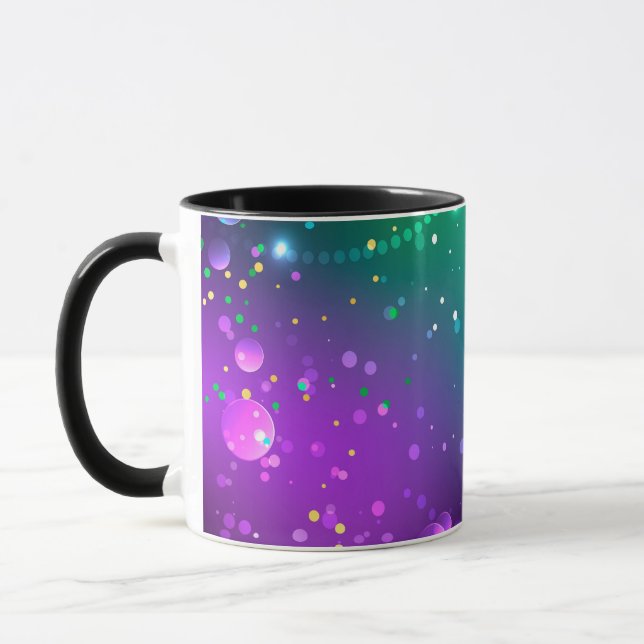 Mardi Gras Lila Hintergrund Tasse (Links)