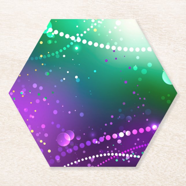 Mardi Gras Lila Hintergrund Untersetzer (Vorderseite)