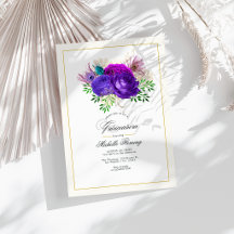 Mardi Gras Lila und Hot-Pink Floral Quinceñera