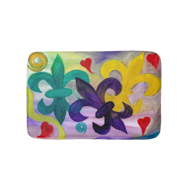 Mardi Gras Lilie Badewanne oder Küchenbodenmatte Badematte (Vorderseite)