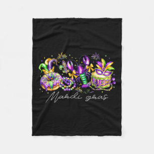 Mardi Gras Lilie Beads Louisiana Festival C Fleecedecke