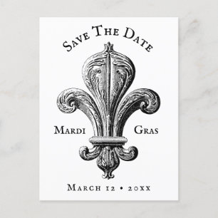 Mardi Gras Lilie Black and White Postcard Postkarte