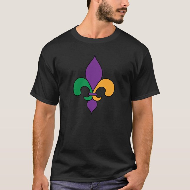 Mardi Gras Lilie Black T-Shirt (Vorderseite)