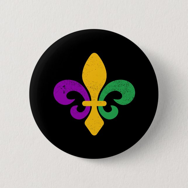 Mardi Gras Lilie Button (Vorderseite)