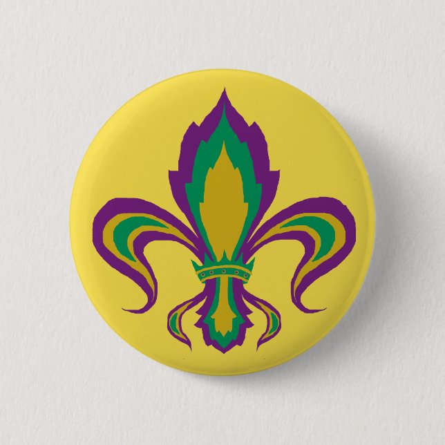 Mardi Gras Lilie Button (Vorderseite)