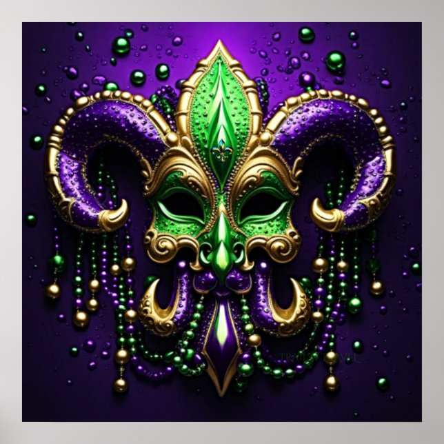 Mardi Gras Lilie Design 2024 Poster (Vorne)
