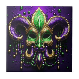 Mardi Gras Lilie Design Fliese