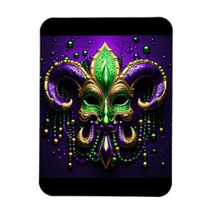 Mardi Gras Lilie Design Magnet