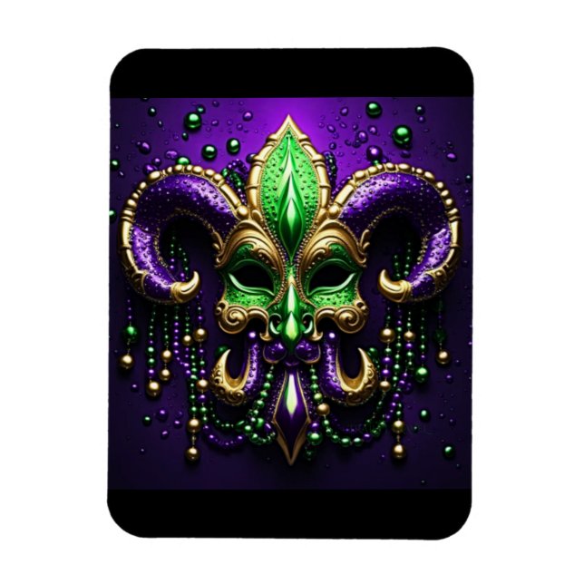 Mardi Gras Lilie Design Magnet (Vertikal)