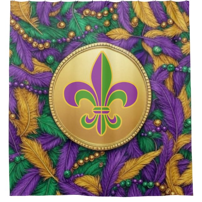 Mardi Gras Lilie Duschvorhang (Vorderseite)