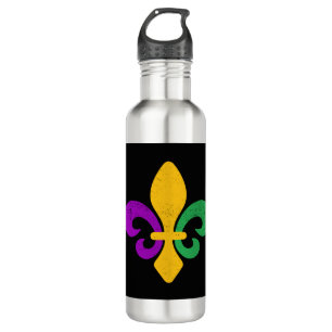 Mardi Gras Lilie Edelstahlflasche