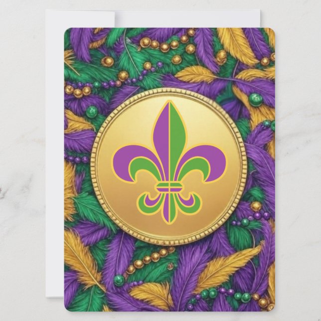 Mardi Gras Lilie Feiertagskarte (Vorderseite)
