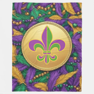 Mardi Gras Lilie Fleecedecke