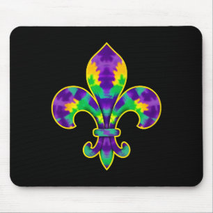 Mardi Gras Lilie Gefärbte Krawatte Mousepad