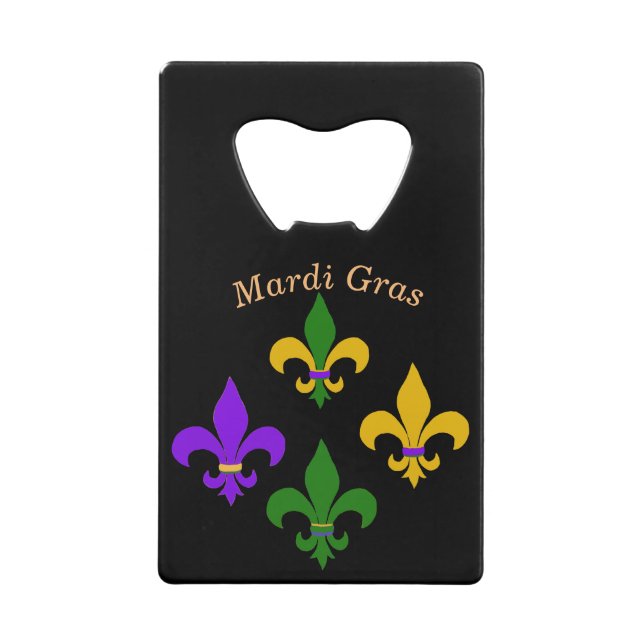 Mardi Gras Lilie Geldbeutel Flaschenöffner (Vorderseite)