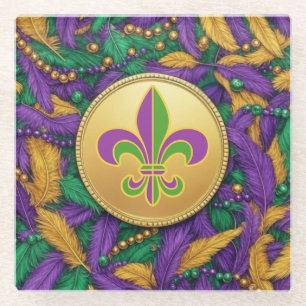 Mardi Gras Lilie Glasuntersetzer