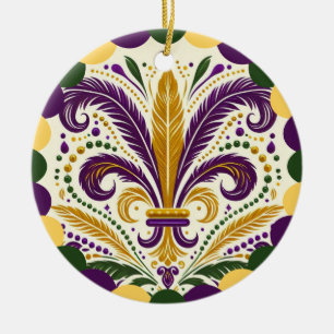 Mardi Gras Lilie Keramik Ornament