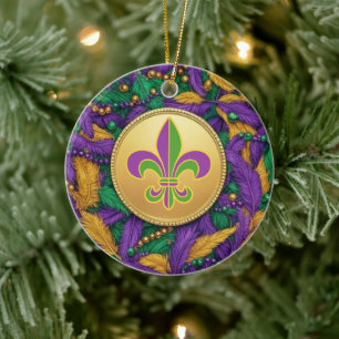 Mardi Gras Lilie Keramik Ornament