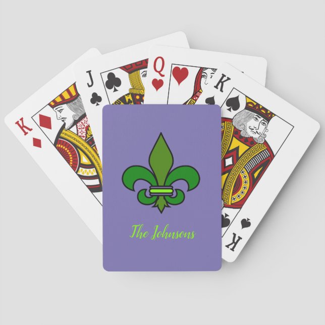 Mardi Gras Lilie Lila Spielkarten (Rückseite)