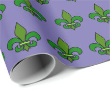 Mardi Gras Lilie Lila und Grüne Geschenkwrap