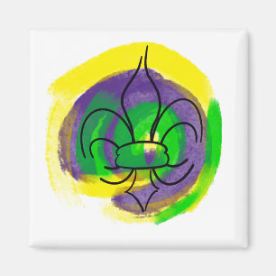 Mardi Gras Lilie Magnet