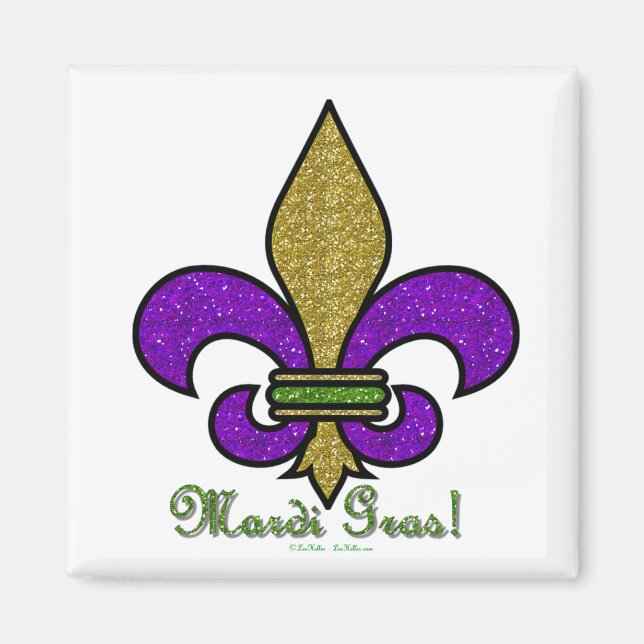 Mardi Gras Lilie Magnet (Vorne)