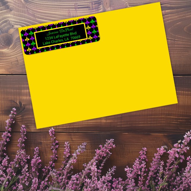 Mardi Gras Lilie Muster benutzerdefinierte Adresse (Von Creator hochgeladen)