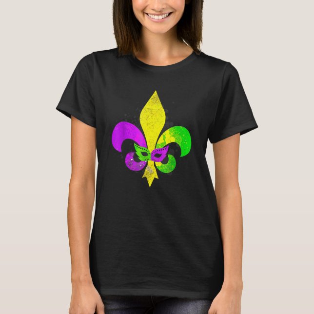 Mardi Gras Lilie New Orleans Carnival T-Shirt (Vorderseite)
