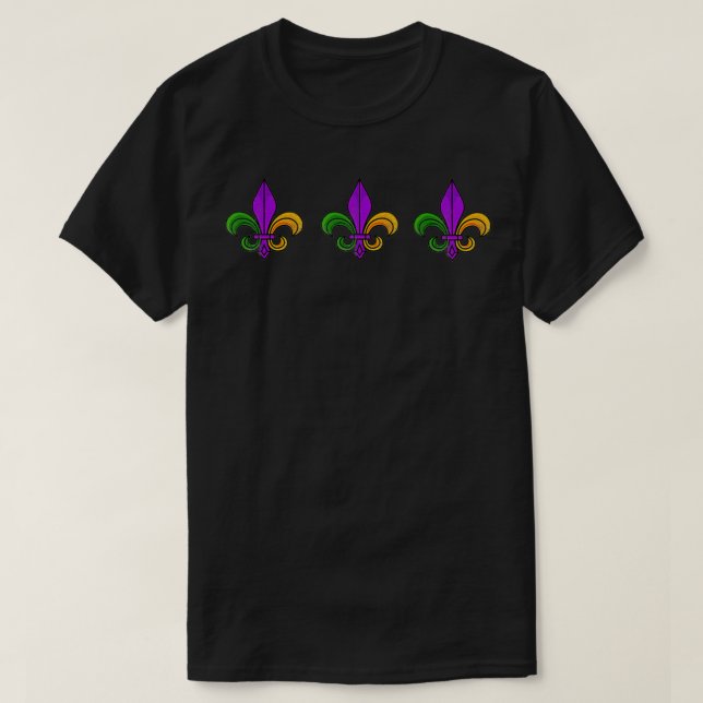 Mardi Gras Lilie Nola New Orleans Louisian T-Shirt (Design vorne)