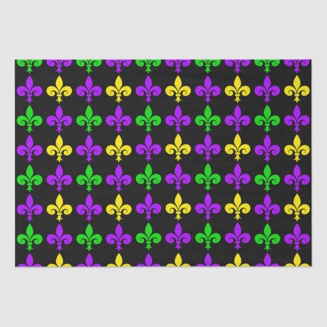 Mardi Gras Lilie Pattern Seidenpapier (Vorderseite)