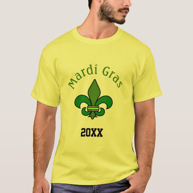 Mardi Gras Lilie Personalisiert Tshirt Top (Vorderseite)