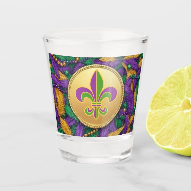 Mardi Gras Lilie Schnapsglas (Vorderseite)