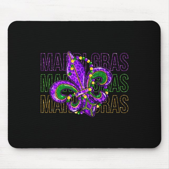 Mardi Gras Lilie Symbol Louisiana Carnival Mousepad (Vorne)