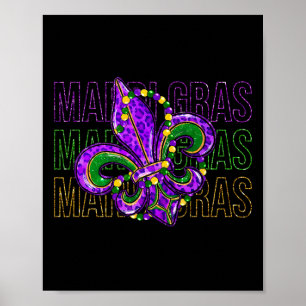 Mardi Gras Lilie Symbol Louisiana Carnival Poster