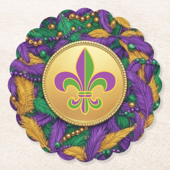 Mardi Gras Lilie Untersetzer (Vorderseite)