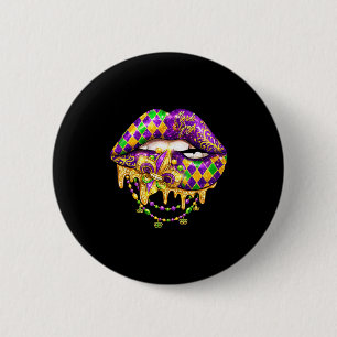 Mardi Gras Lip Karneval Festival Grafik Kunst Button