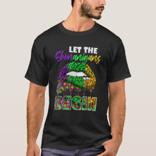 Mardi Gras Lipno Kostüme Frauen Lass Shenaniga T-Shirt