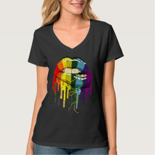 Mardi Gras Lips Queen Carnival Kostüm Mardi Gras T-Shirt