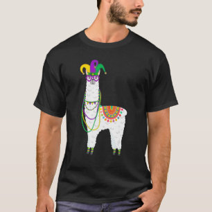 Mardi Gras Llama Funny Carnival Dienstag Party T-Shirt