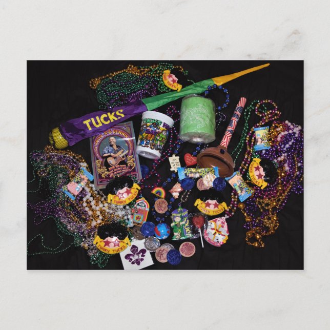 Mardi Gras Loot Postkarte (Vorderseite)