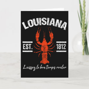 Mardi Gras Louisiana Krebs T-Shirt New Orleans Män Karte