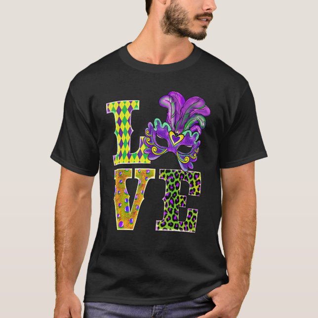 Mardi Gras Love Leopard Costume Shirt Carnaval Par (Vorderseite)