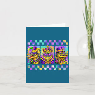 Mardi Gras Lustiger Alligator Karneval New Orleans Karte
