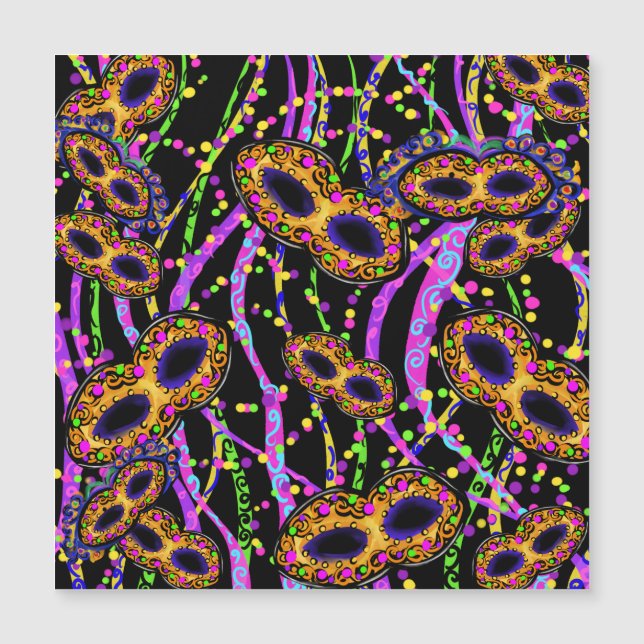 Mardi Gras Magnetkarte (Vorderseite)