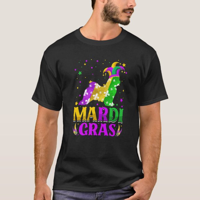 Mardi Gras Maltese Dog Lover Carnival Jester Premi T-Shirt (Vorderseite)