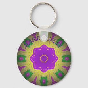 Mardi Gras, Mandala-Muster farbenfroh Schlüsselanhänger